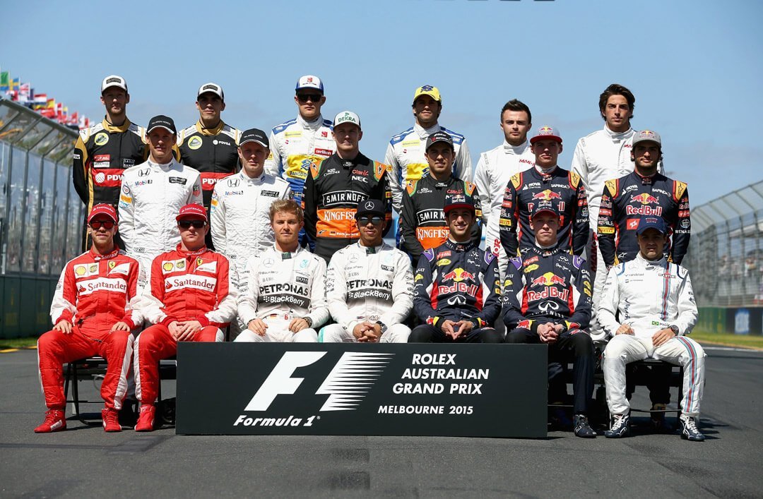 صورة جماعية لسائقي الفورمولا 1 موسم 2015